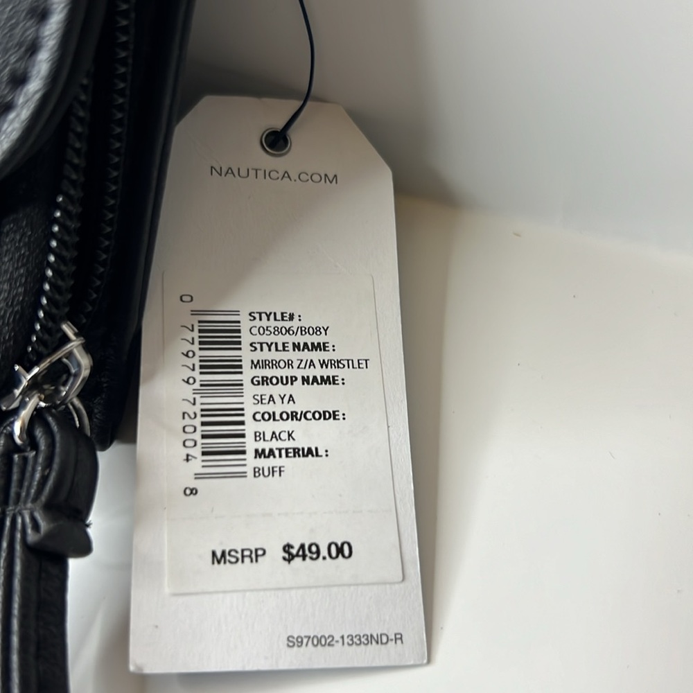 Nautica faux leather black wristlet for women. New with tags - Picture 4 of 10